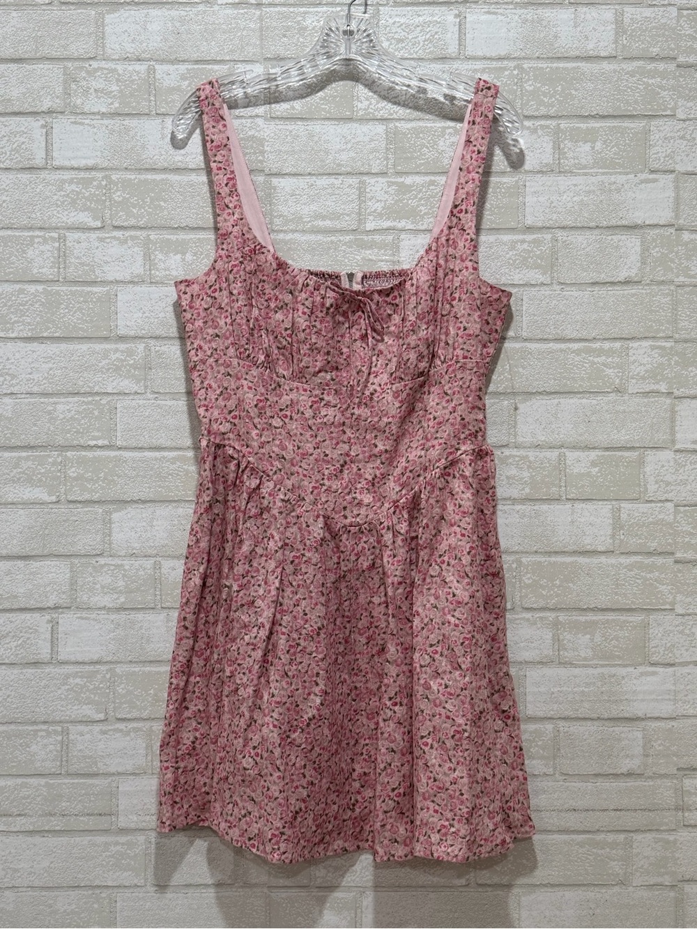 REFORMATION Daria Linen Dress Mini Length In Rosin Floral Print - Size - 12